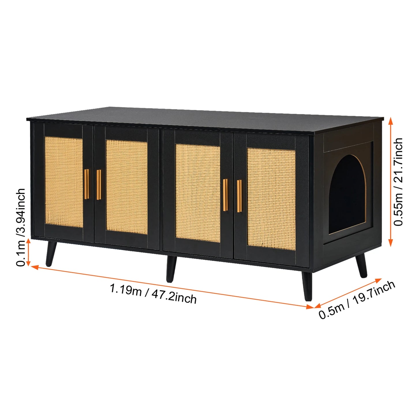 SucceBuy White Cat Litter Box Enclosure for Two Cats