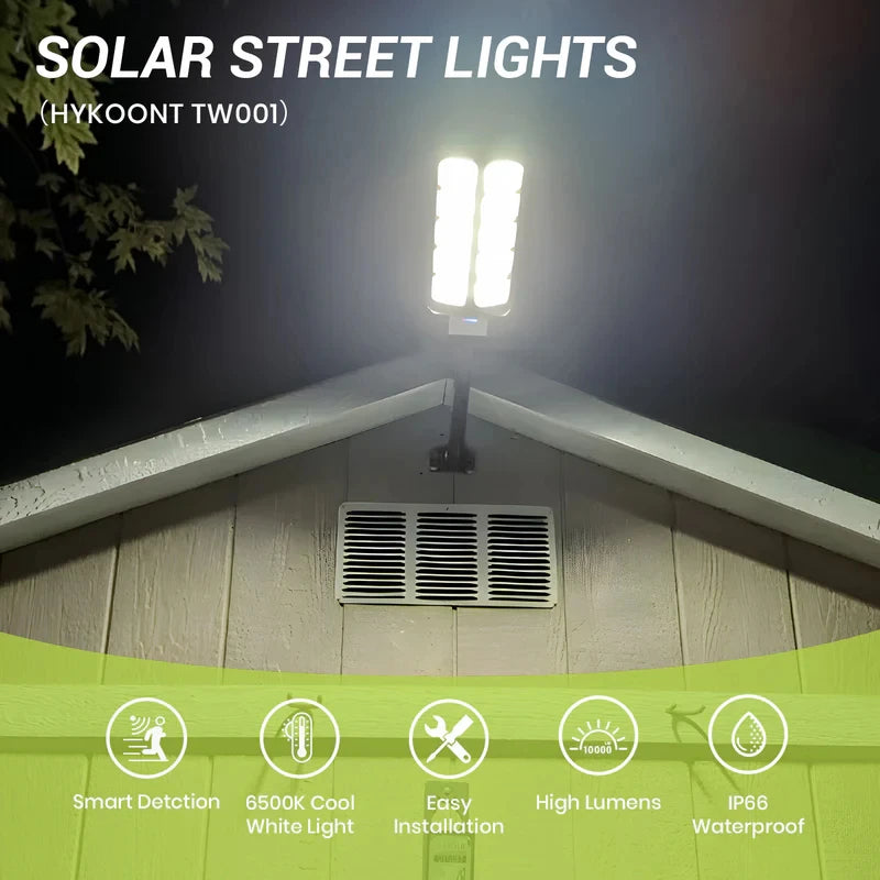 2 Pack Solar IP66 Waterproof 4000W LED Flood Light Remote