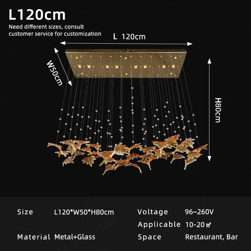 Yingxuan Dining Area Glass Pendant Lamp LED Chandelier