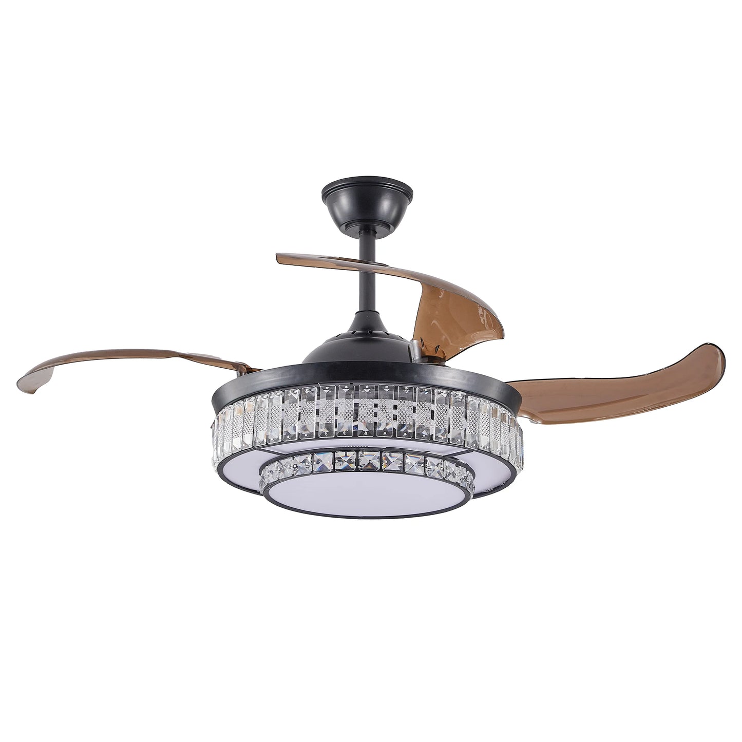 ARLGSITE Luxurious Crystal Ceiling Fan Light With Remote
