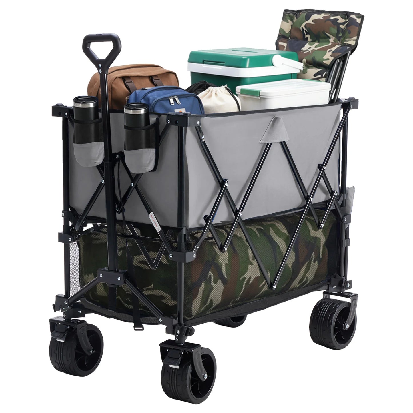 JHK Outdoor Double Decker Wagon Cart For Garden And Camping