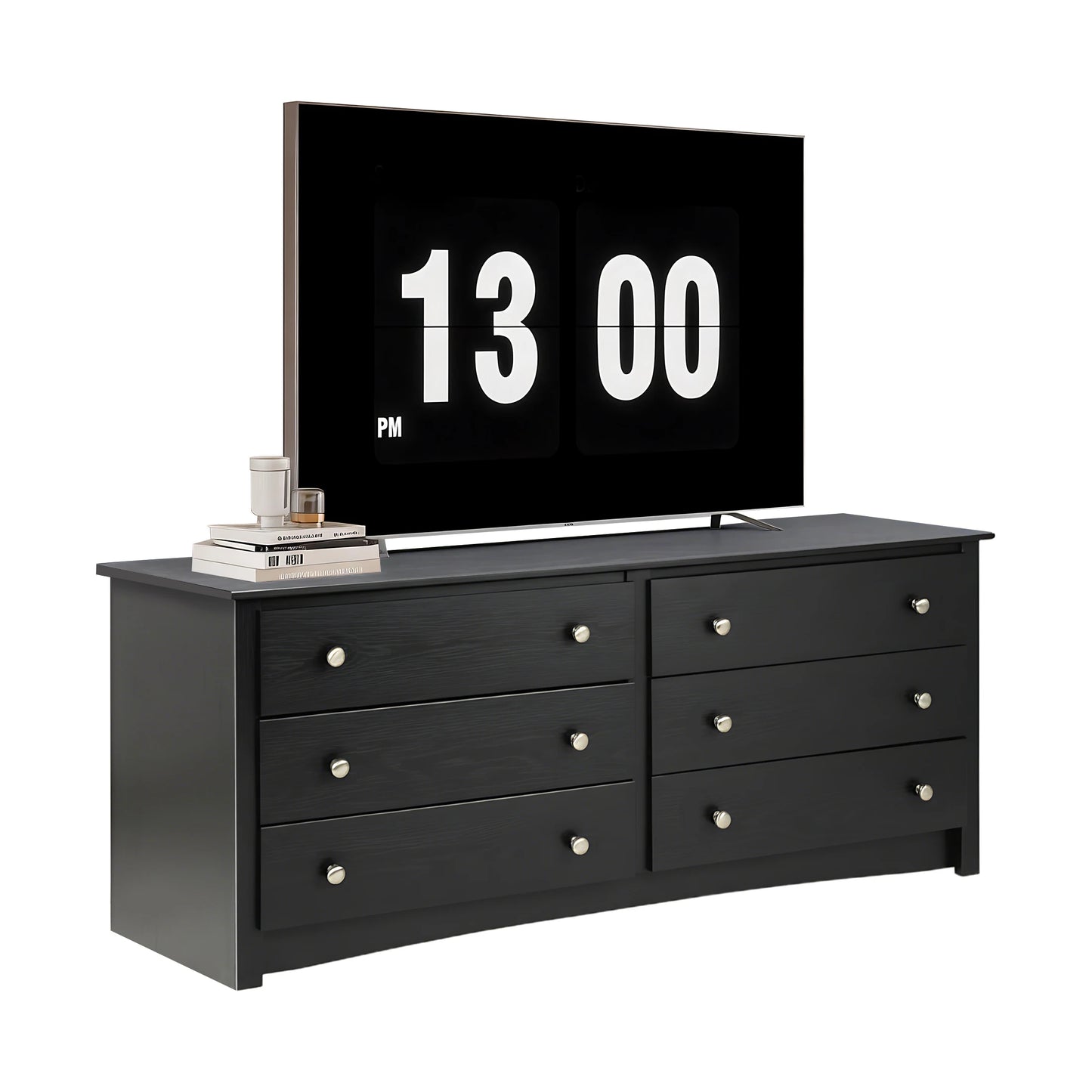 JHK Six Drawer Wood Dresser Cabinet For Living Room Storage