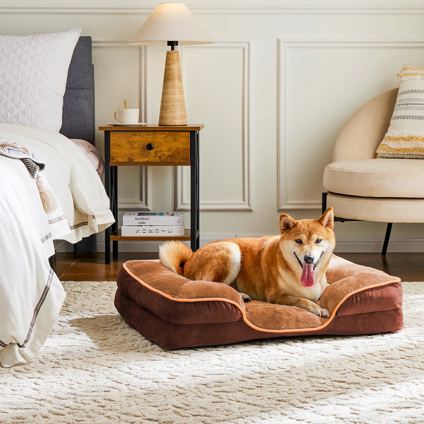 JHK Orthopedic Memory Foam Dog Bed with Removable Cover