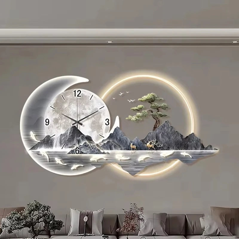 Fashion Luxury Wall Clock Chinese Style Nordic Decor Silent