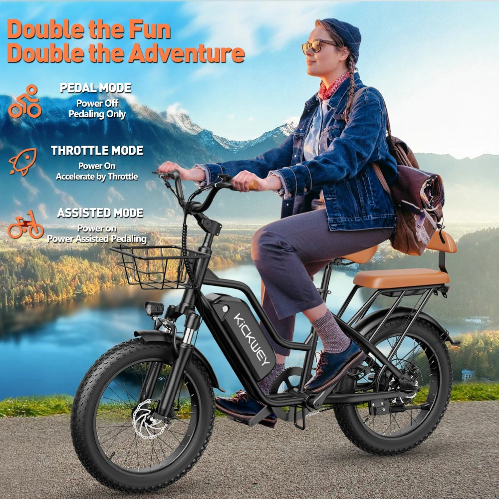 Electric Mountain Bike 20 Inch 1500W 50 Mile Range 32MPH