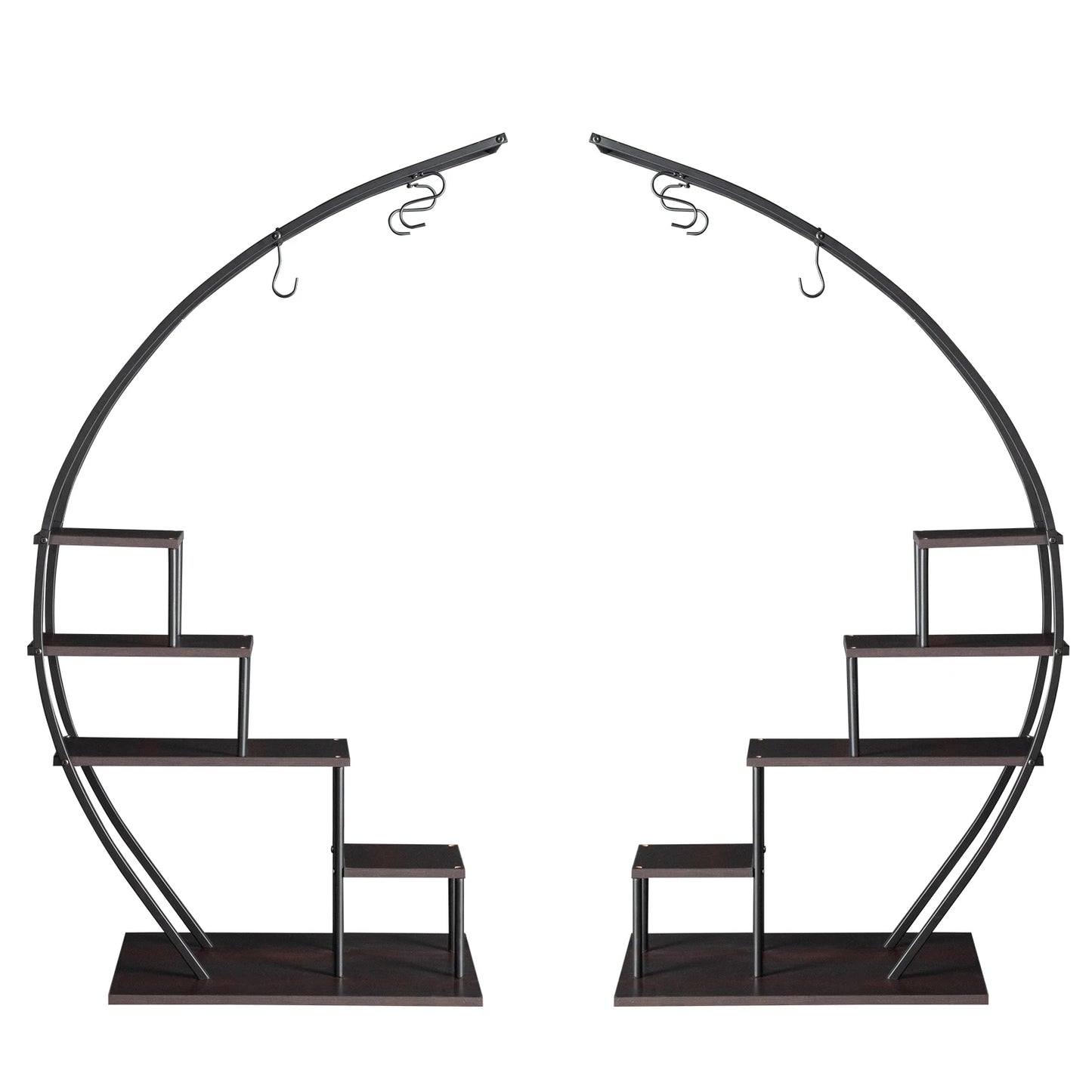 Artisasset 2pcs 5 Layer Semicircle Plant Stand for Home Decor