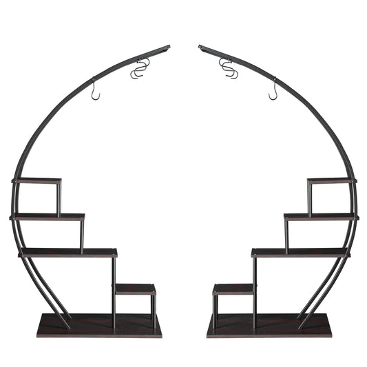 Artisasset 2pcs 5 Layer Semicircle Plant Stand for Home Decor
