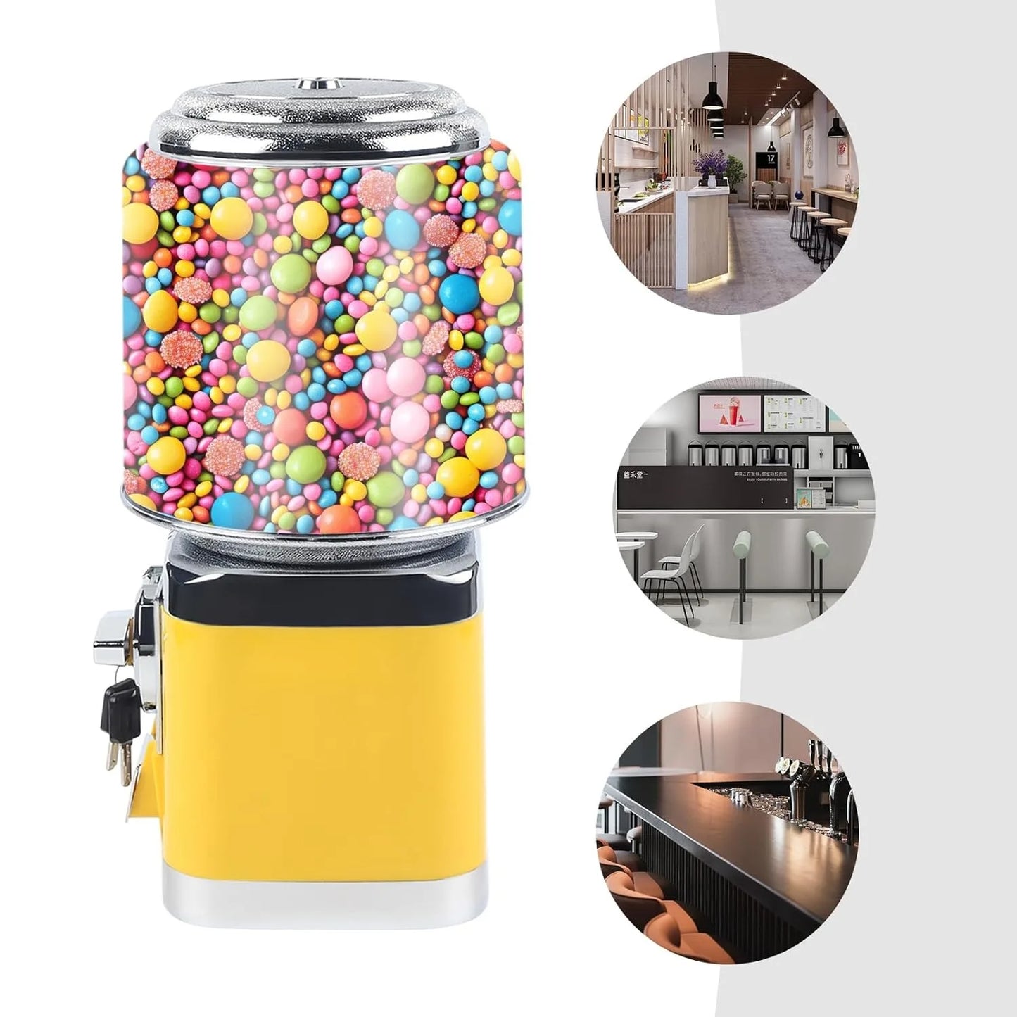 Candy Gumball Vending Machine Automatic Dispenser For Gaming Stores