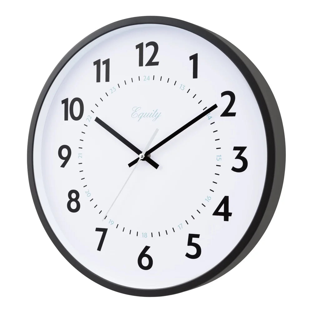 14 Inch Quartz Clock Dual Time Easy Setup Battery Operated