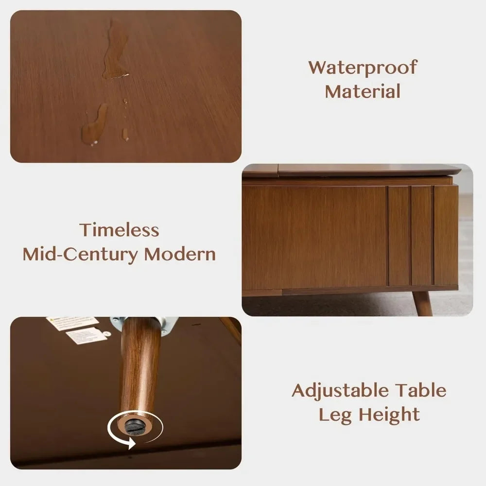 Mid Century Modern Lift Top Coffee Table With Storage