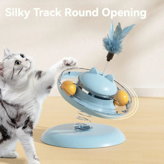 Indoor Cat Interactive Toy 360 Degree Rotating Feeder