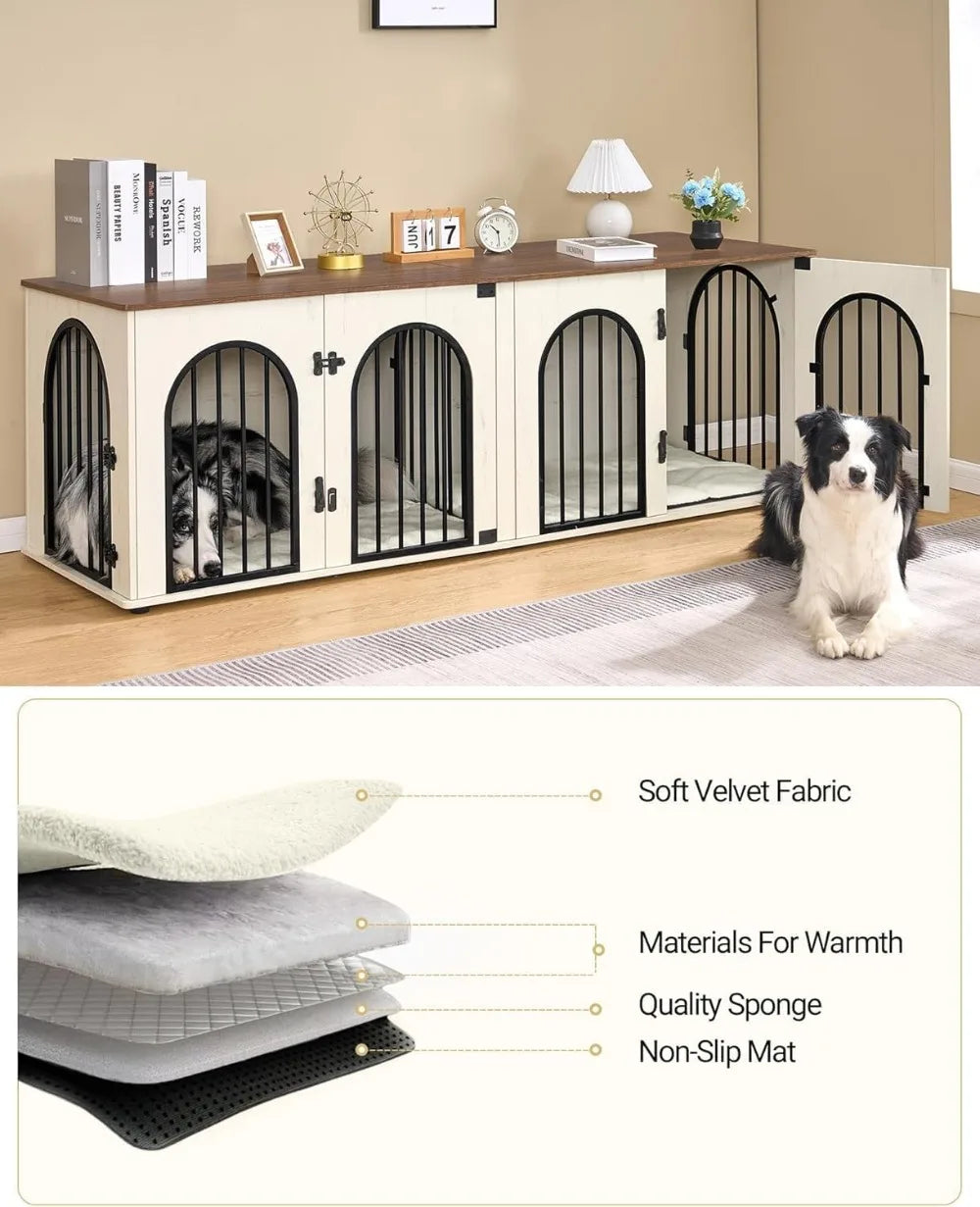 Heavy Duty Indoor Dog Kennel Furniture TV Stand End Table With Divider