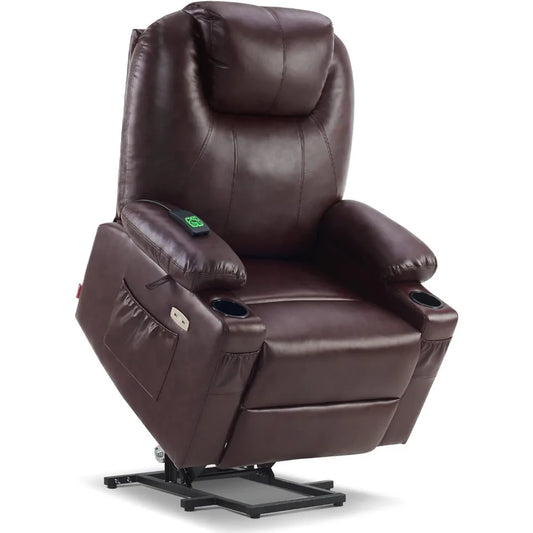 Dual Motor Lift Recliner Chair Lay Flat Massage And Heat