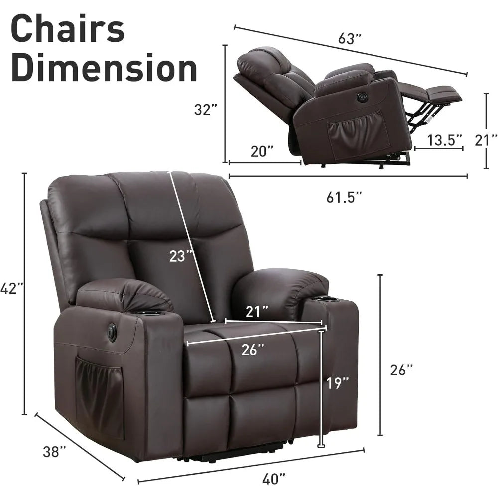 LZJV Power Lift Recliner Chair With Heated Massage
