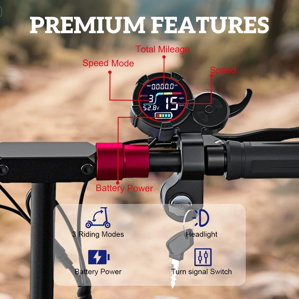 FREEBOY 1200W Foldable Electric Scooter With Seat And Dual Suspension