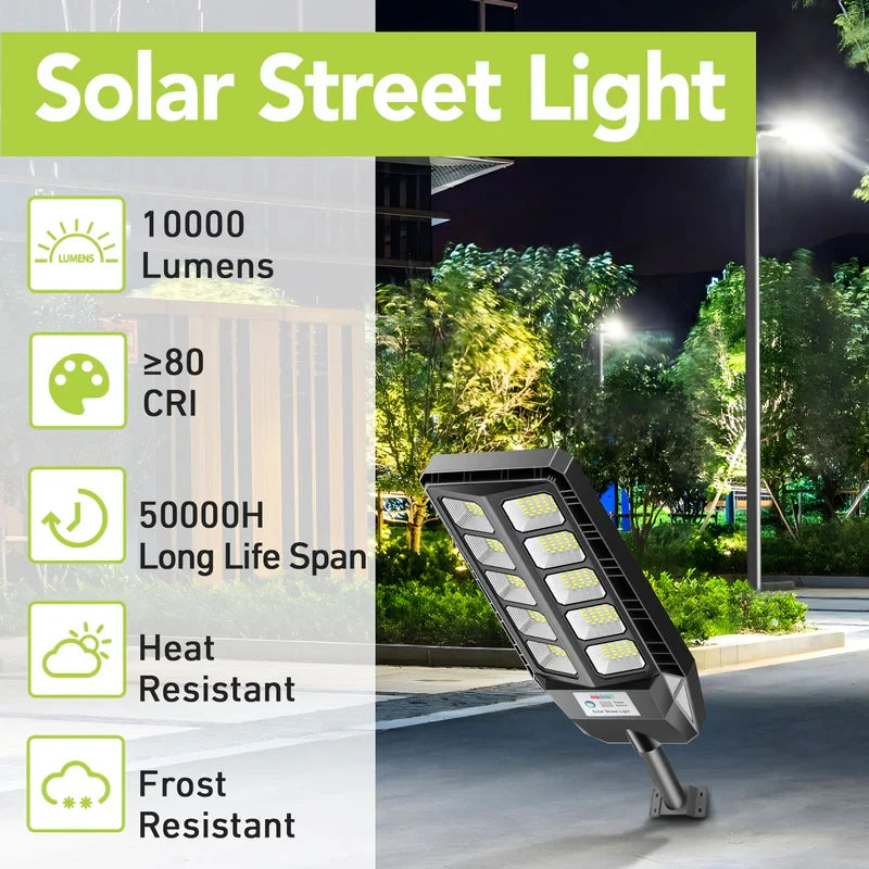 2 Pack Solar IP66 Waterproof 4000W LED Flood Light Remote