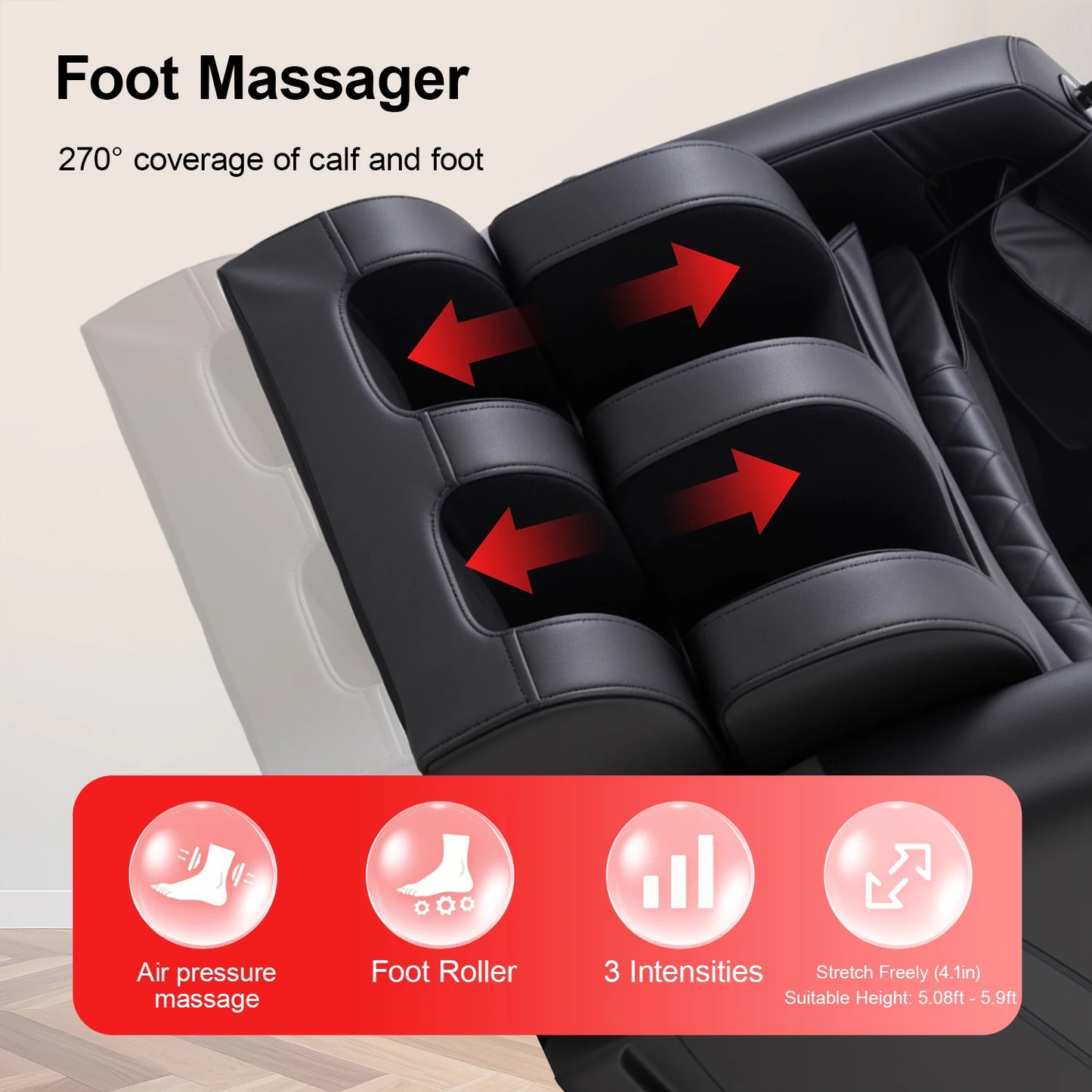 IOWNREALU Zero Gravity Full Body Massage Chair With Foot Massage And Touchscreen