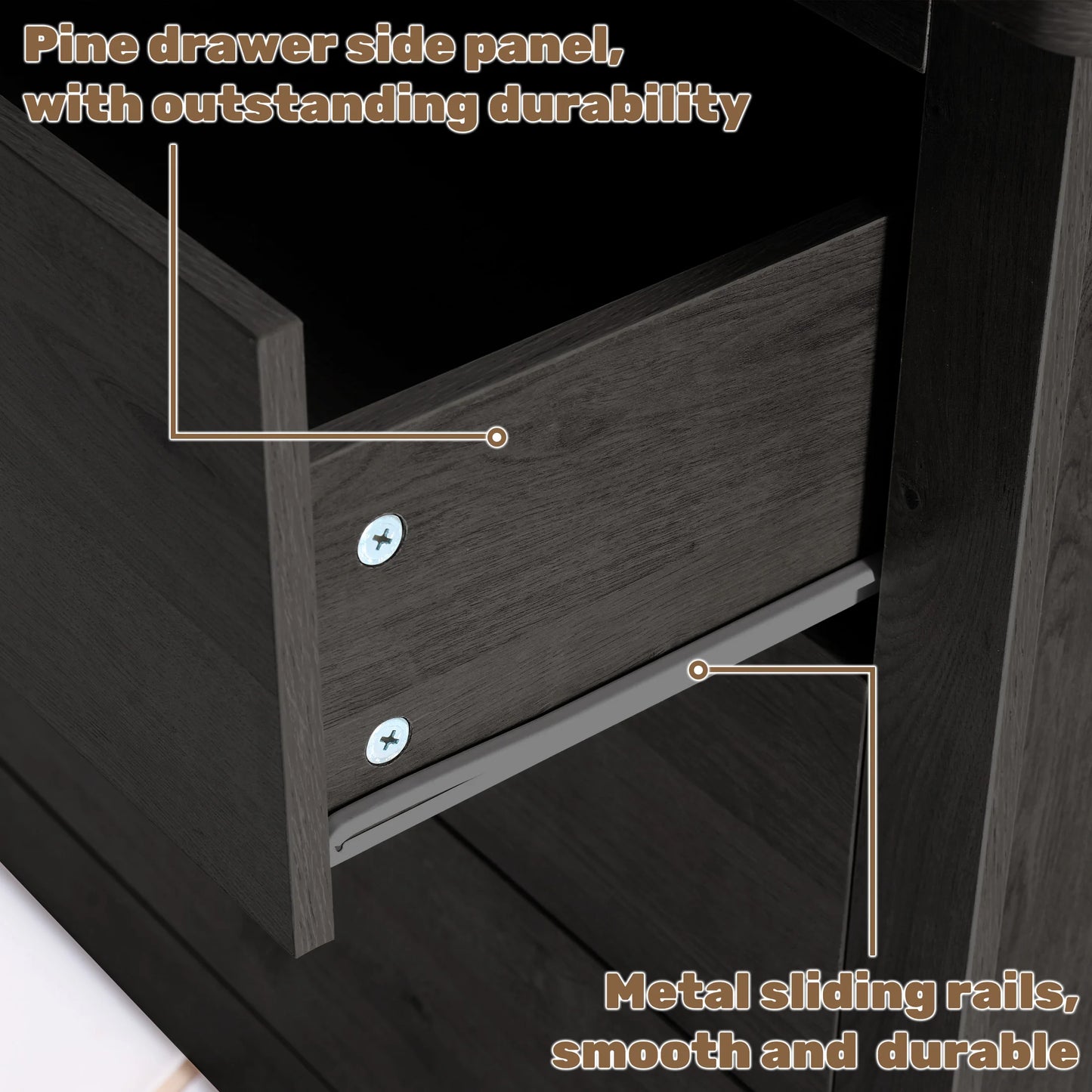 JHK Six Drawer Wood Dresser Cabinet For Living Room Storage