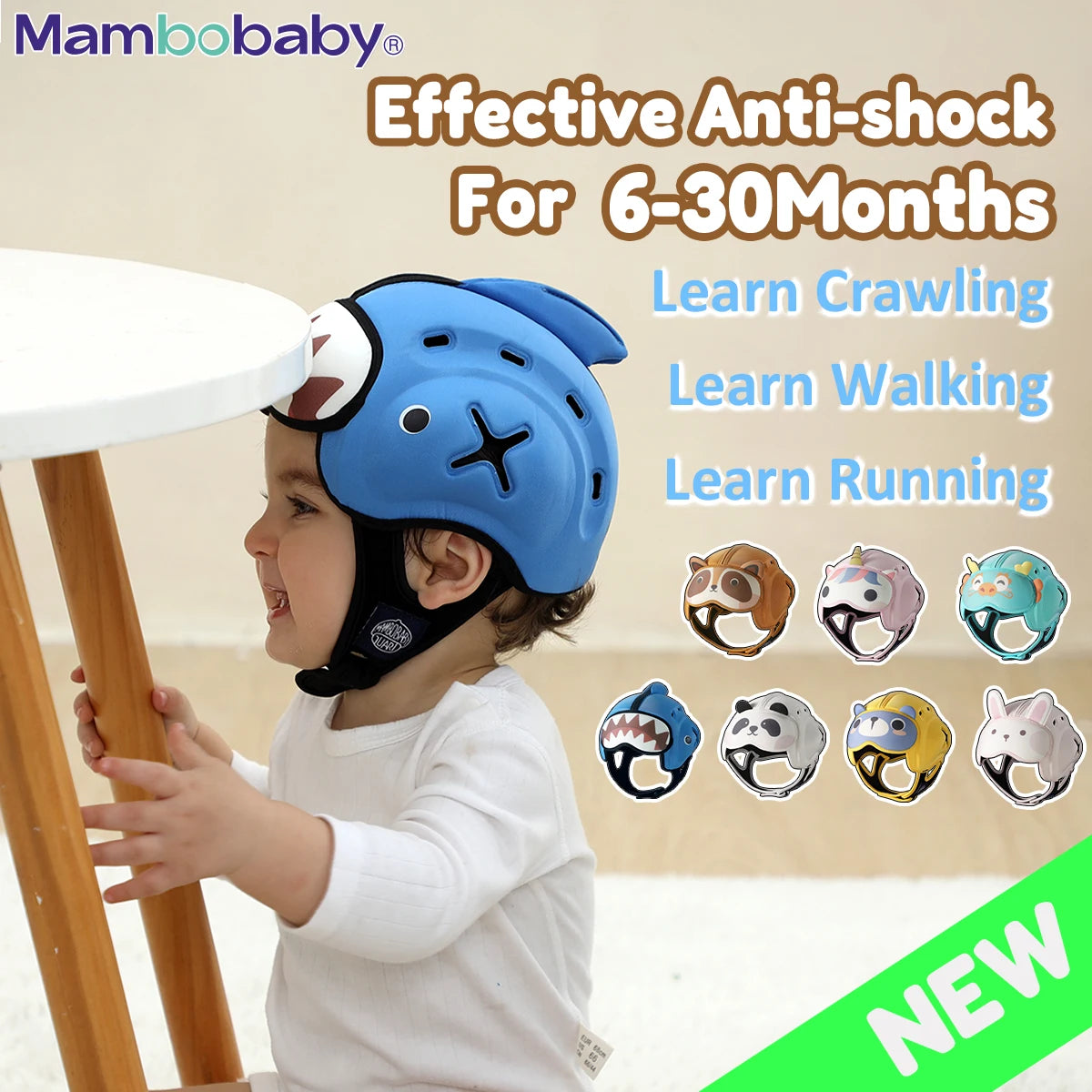 Mambobaby Safe Anti-Shock Baby Helmet for Crawling Infants